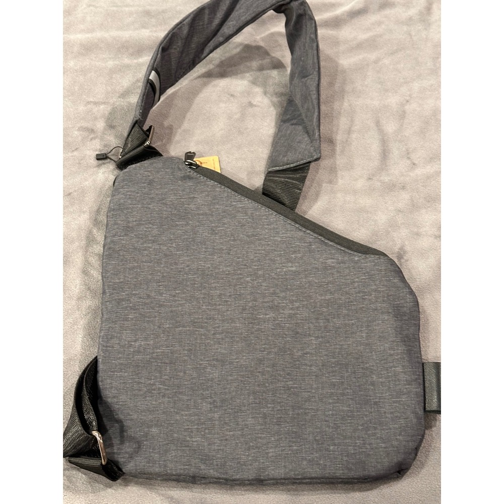 Wander+ Anti-Theft Sling Bag Heather Gray Slim Travel Crossbody Shoulder Bag NWT - Picture 2 of 5